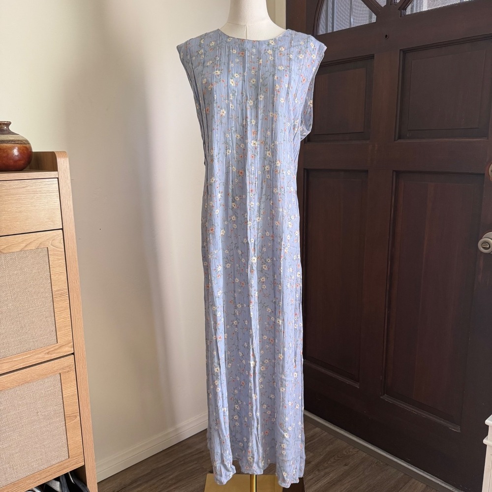 Maggy London Floral Maxi Dress Prairie Cottage Vintage |‎ Blue | Size 14